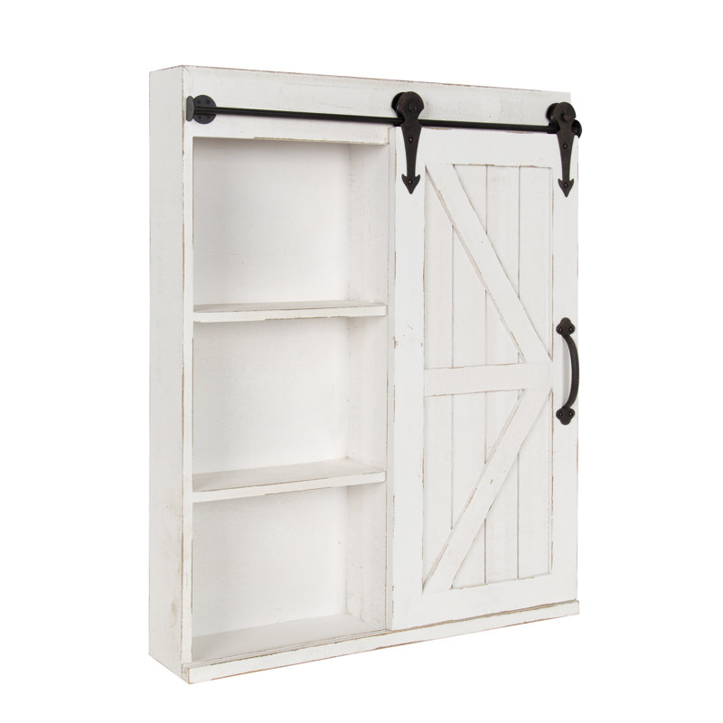 Enora 21.65'' W 27.55'' H Surface Medicine Cabinet Mirror 3 Fixed, White