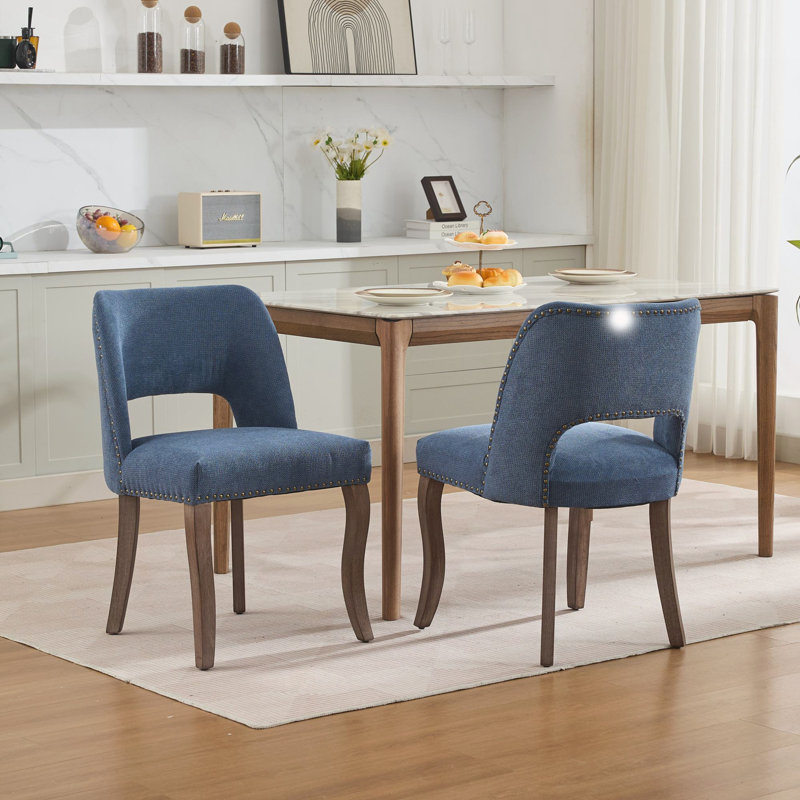 Chaise rembourrée Modern, Bleu