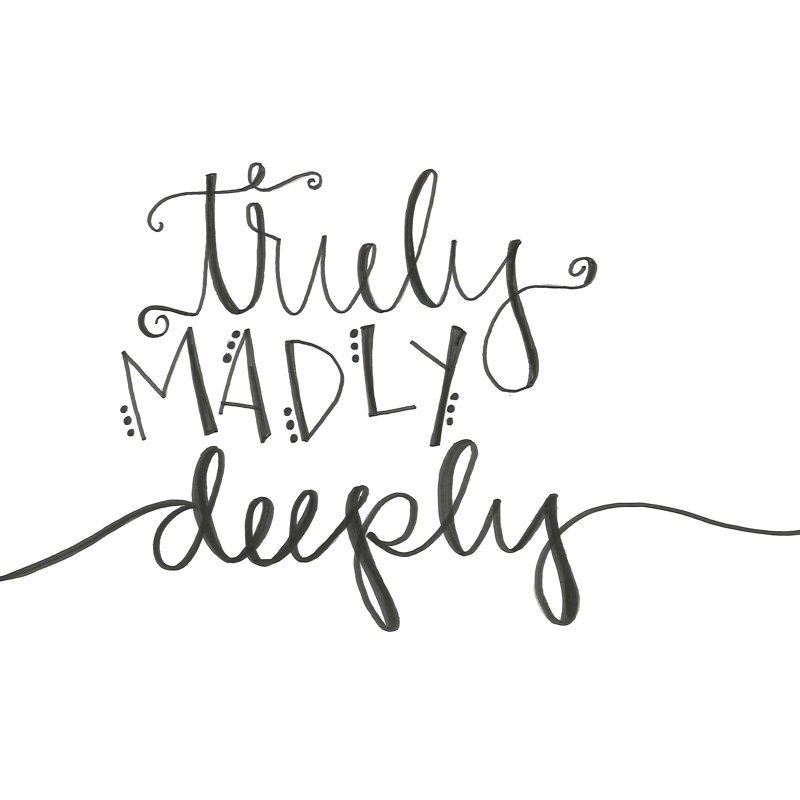 Truly Madly Deeply 2 by Unknown - Wrapped Canvas Typography Print, 30cm H x 46cm W x 3.8cm D