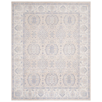 High-Quality Hand-Knotted Beige And Ivory Area Rug