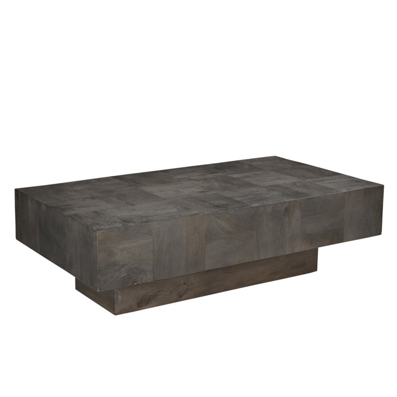 59" Dark Gray Solid Wood Coffee Table