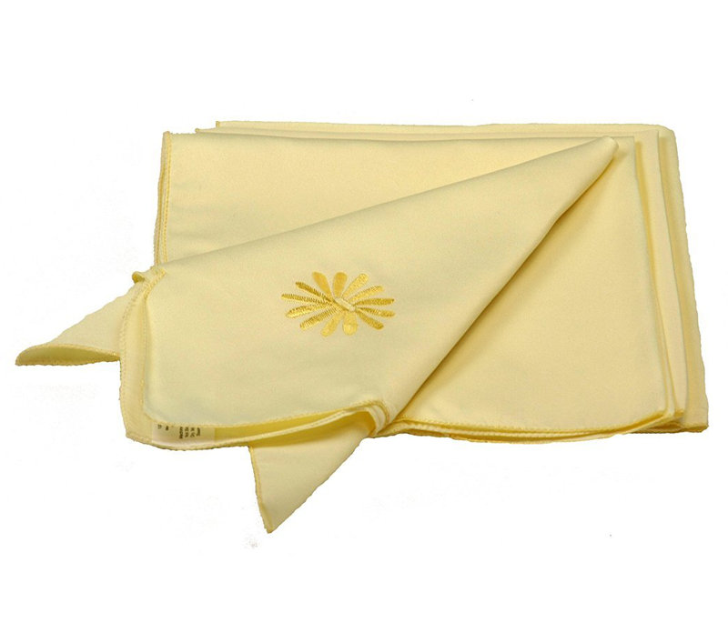 Sherly Polyester Embroidered Square Napkin, Yellow