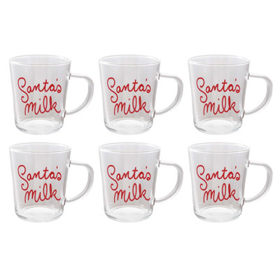 Santa's Milk Glass Mug in Festive Red