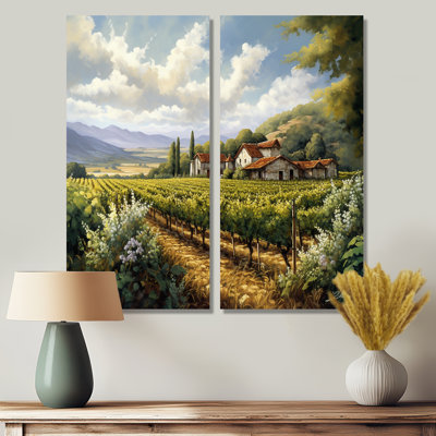 Vineyard Charm Landscape I - Beige, impressions d'art traditionnelles sur toile