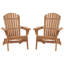 Ensemble de 2 chaises pliantes en bois pour l'extérieur Adirondack avec dossier pré-assemblé, chaise de patio en bois pour patio