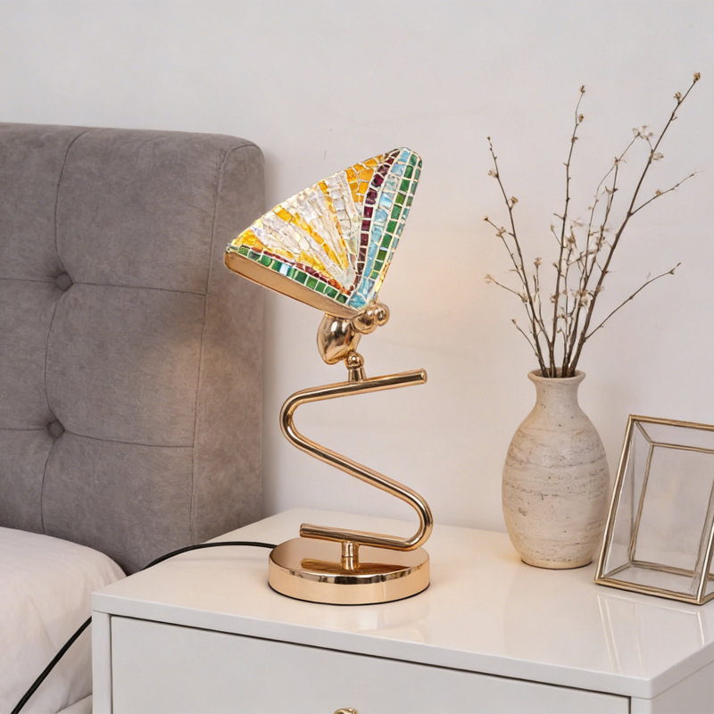 Lampe de table papillon colorée
