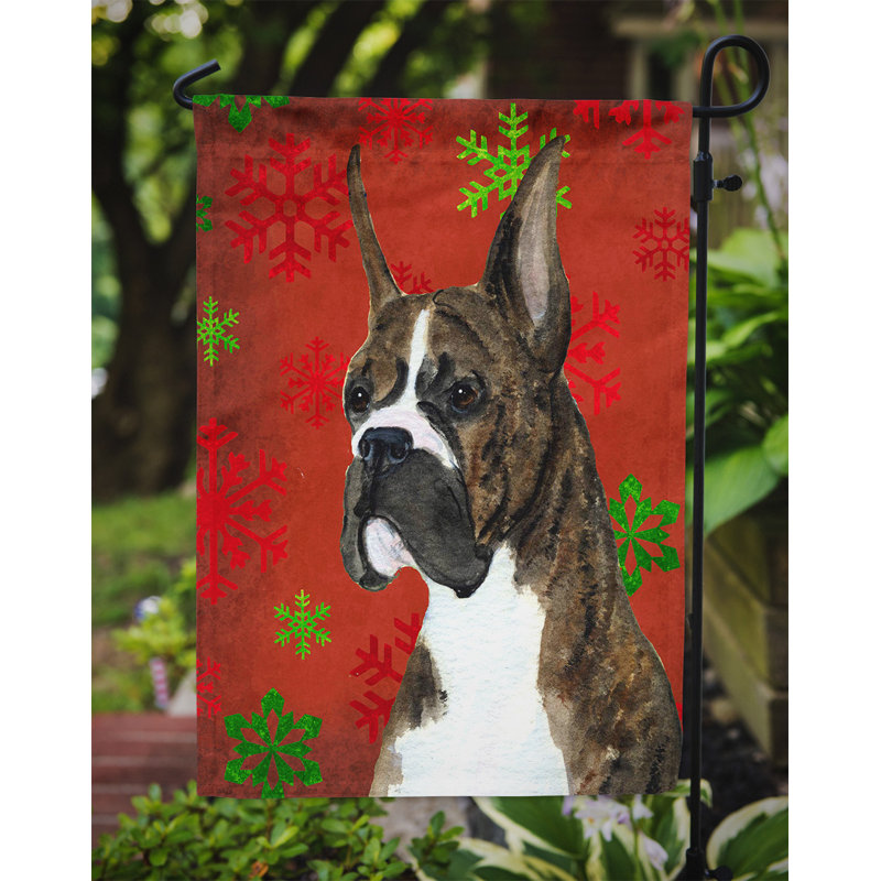 Drapeau rouge et vert Vart, Boxer (brun et blanc