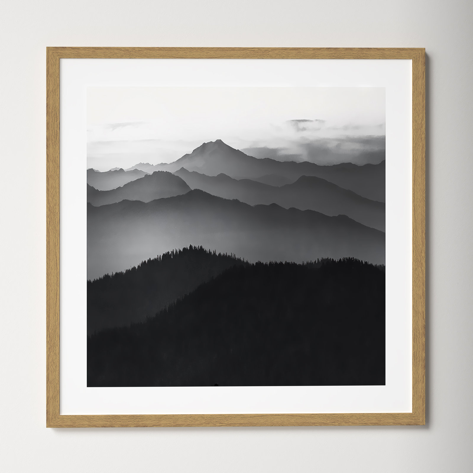 Cascades by Danita Delimont, 23.5" H x 23.5" W x 0.75" D, Natural Framed