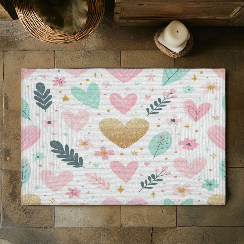 Tapis tressé Heartfelt Sweet Shapes, Rectangulaire 3 pi x 5 pi
