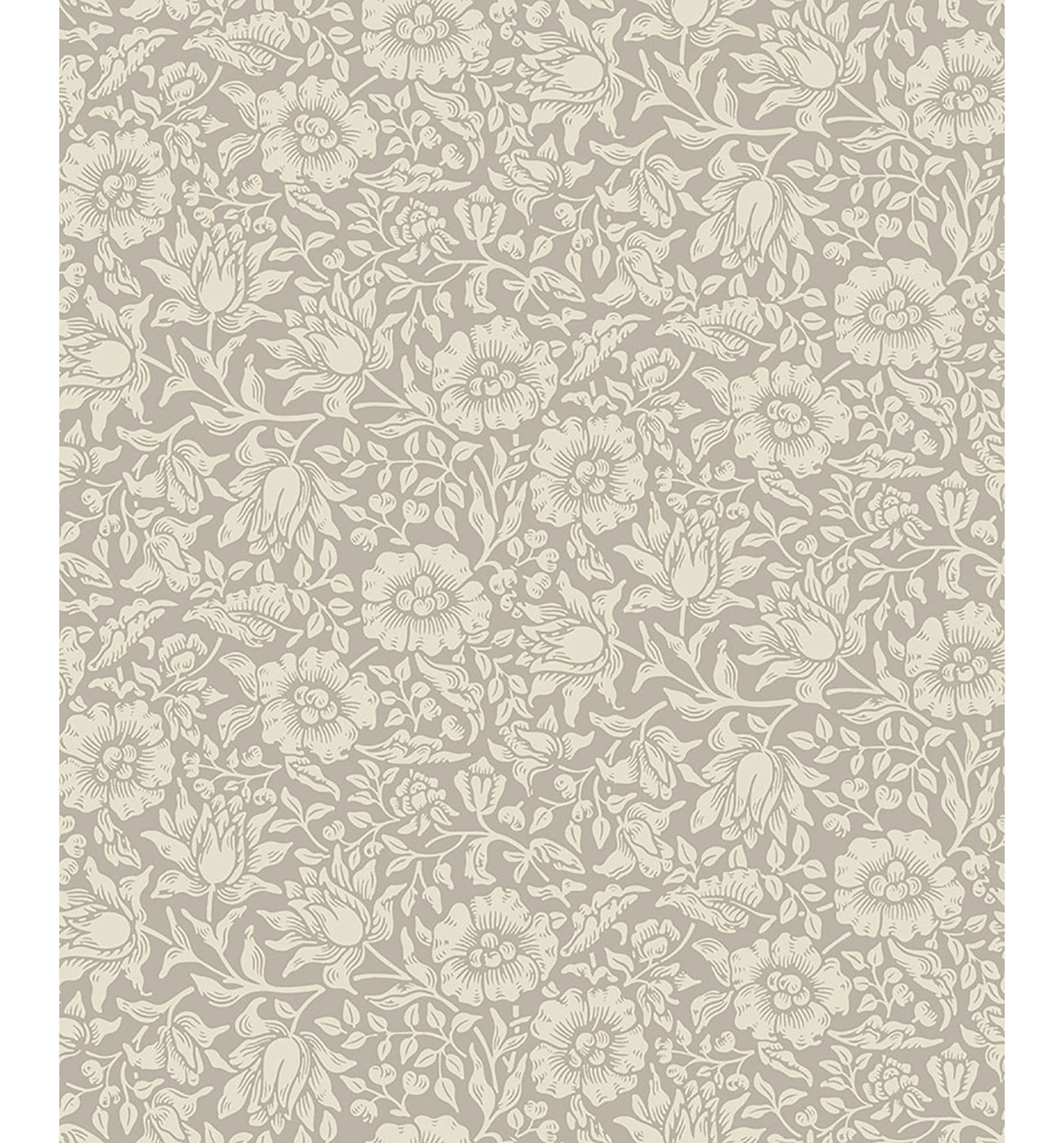 Mallow Floral Wallpaper, Gray