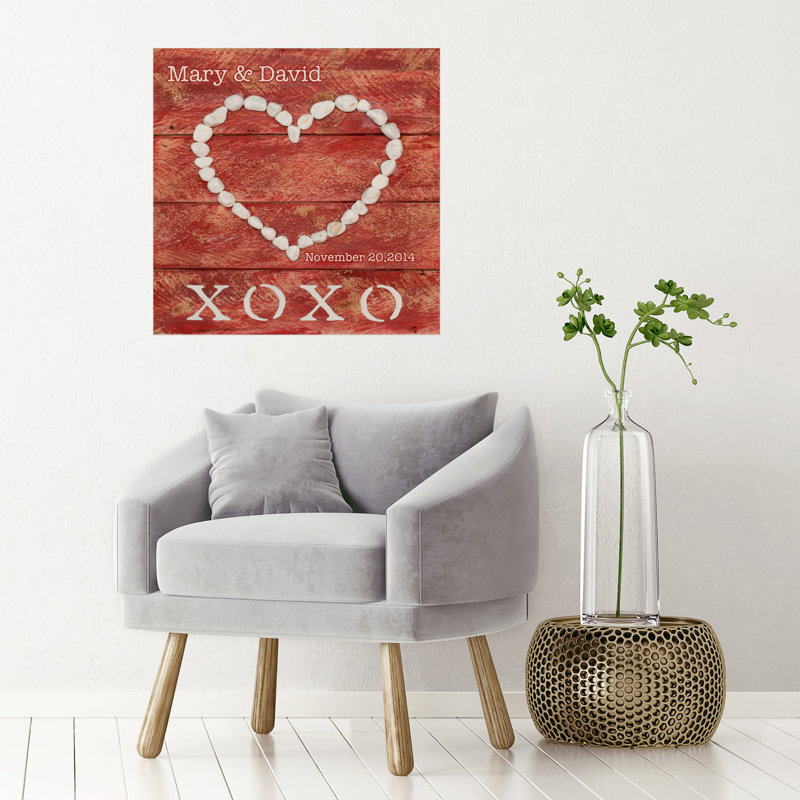 Décalcomanie murale personnalisée xoxo coeur, H 30 po x l 30 po, Oui