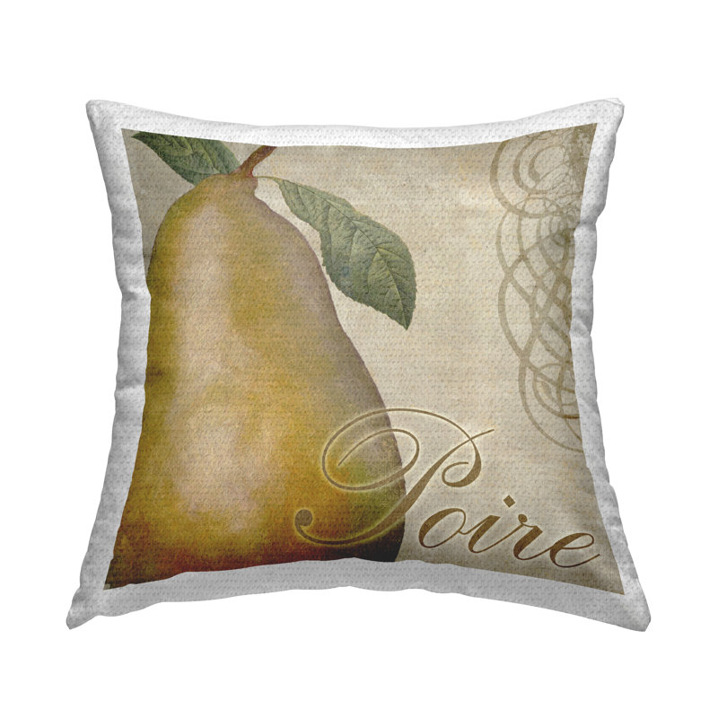 Coussin d'extérieur vintage imprimé "French Pear" par Sasha