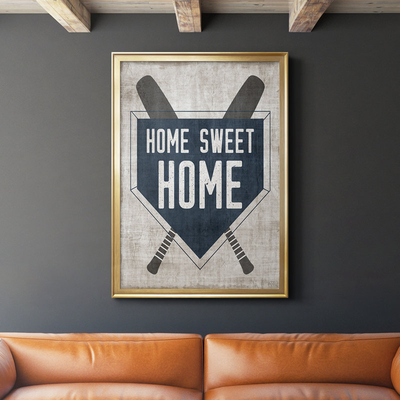 Toile encadrée de qualité supérieure Home Sweet Home Base - prête à être accrochée, Or, H 42,5 po x l 30,5 po