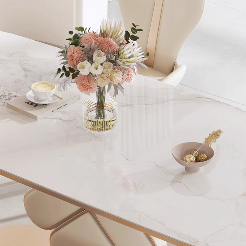 Table de salle à manger en acier inoxydable, H 29,53 po x L 55,12 po x l 31,5 po
