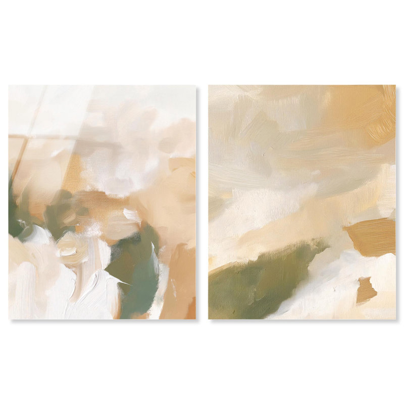 Ensemble de 2 décorations murales en acrylique Golden Luxe Modern Boheme par Art Remedy, prêt à accrocher, 36 x 45