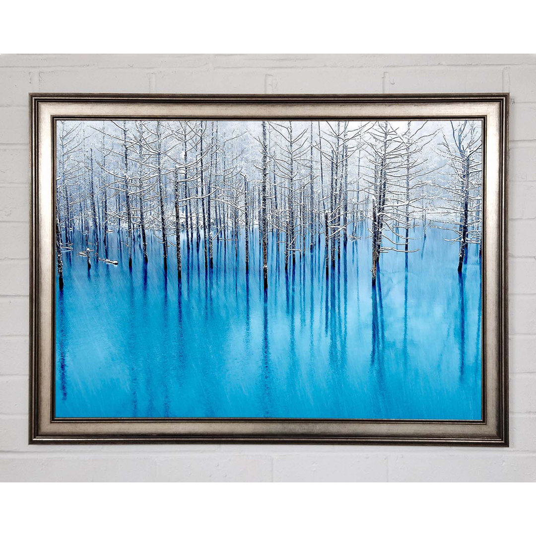 Gerahmter Kunstdruck Snow Pond