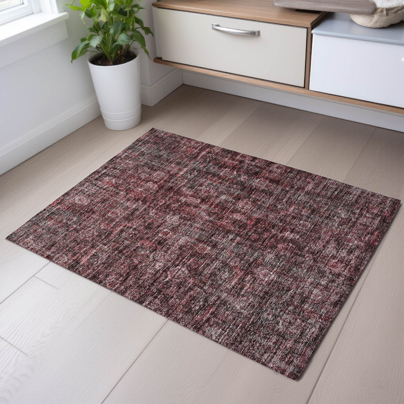 Premium Machine Washable Ducote AMF1145 Damask Rug, Rectangle 1'8" x 2'6"