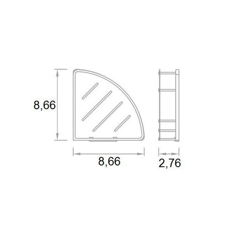 Corner Shower Basket - Wall Mount - 9" Stainless Steel/Polished Chrome
