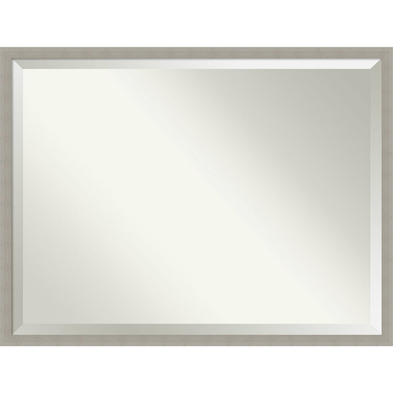 Miroir mural en bois Jobany, 32 po x 42 po, Rectangle, gris
