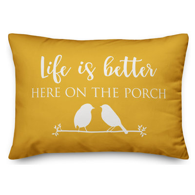 Textual Outdoor Reversible Throw Pillow