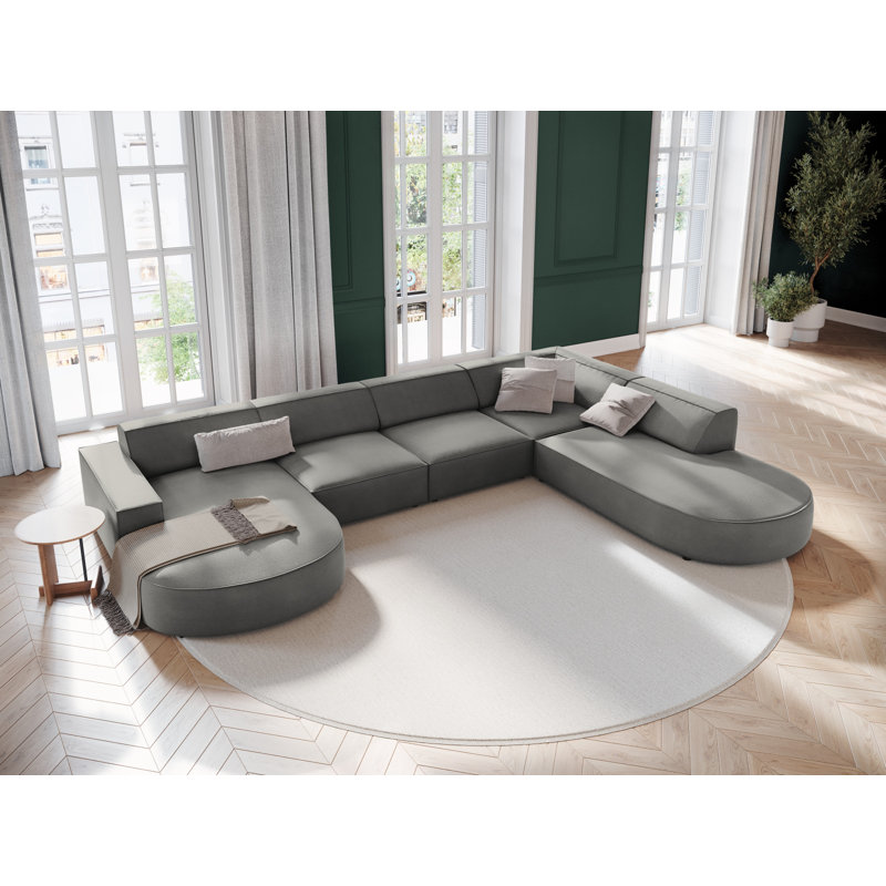 Jodie 7 Seater Corner Sofa, Right Hand Facing, Grey