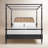 Vintage Market Complete Bobbin Post Canopy Bed King Size Select Hardwoods Oak Veneer Barnwood Oak And Black Country Style-114193025