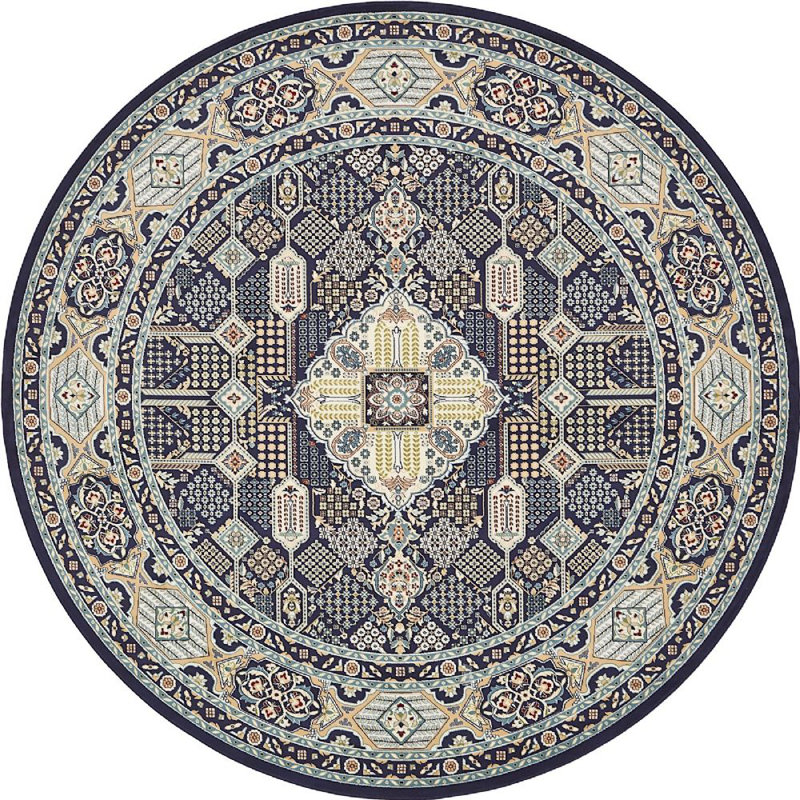 Tapis bleu / beige Kelayeh, Rond 10 pi