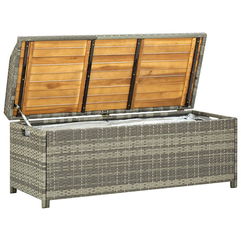Banc de jardin en acier Agrim, gris, H 52 cm x L 100 cm x l 50 cm