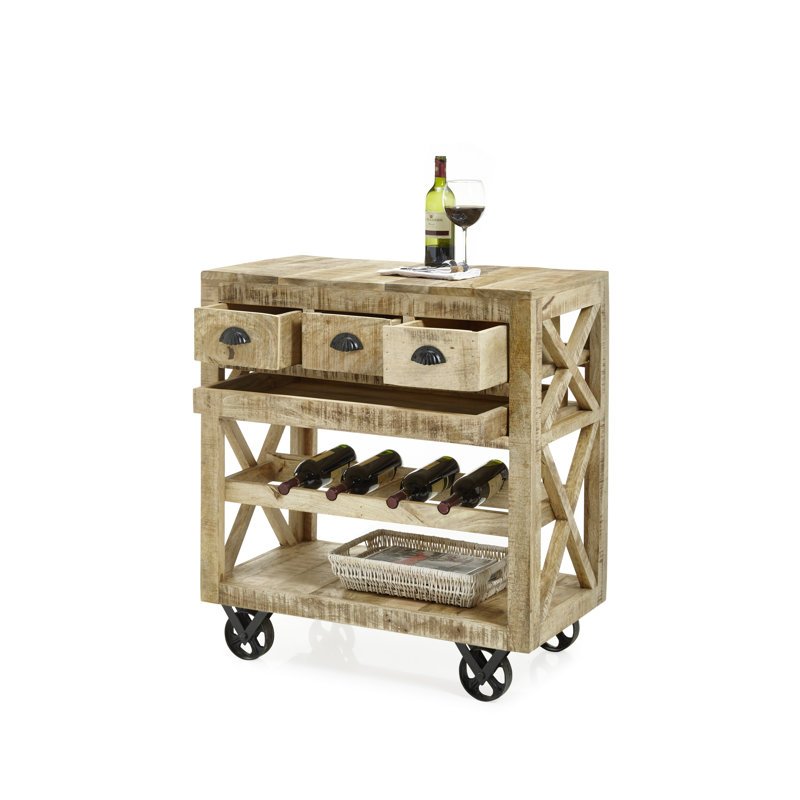 Solid Wood Bar Cart
