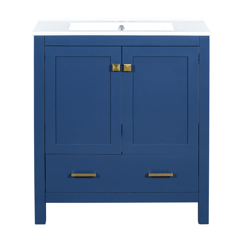 Meuble-lavabo chic avec rangement polyvalent et attrait moderne pour des salles de bain élégantes, Bleu