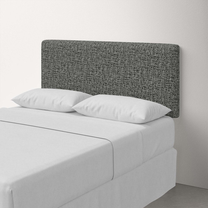 Tête de lit tapissier Eisley, Très grand, Tweed poivre moderne
