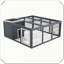 Cage à lapin imperméable avec portes de ventilation ouvertes-2075113942