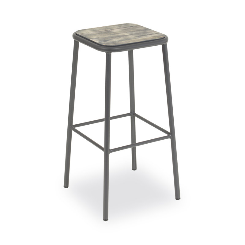 Wordsworth Steel Outdoor Stool, Grey