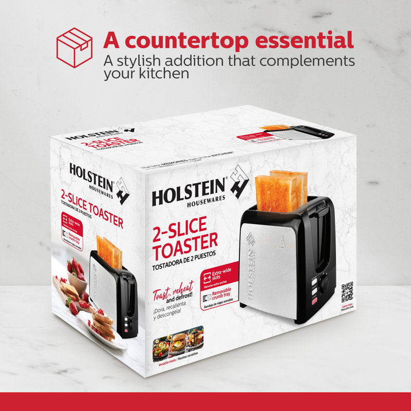 Holstein Housewares 2-Slice Toaster, Black