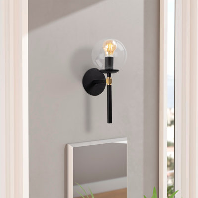 Applique murale 1 lumière noire Mueller