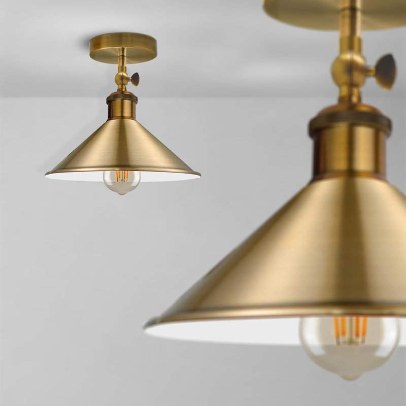 Boling Semi Flush Mount, Yellow Brass