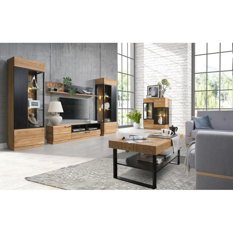 MOSAIC Manufactured + Solid Oak Wood 2-Door Display Cabinet