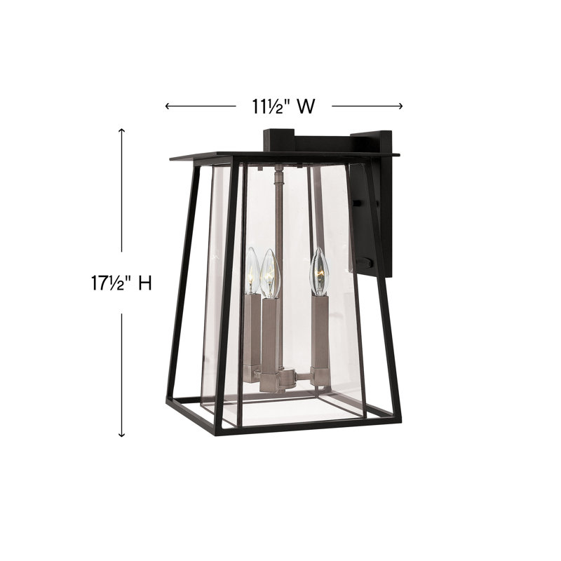 Walker 17.5" Three-Light Aluminum Outdoor Wall Mount Lantern