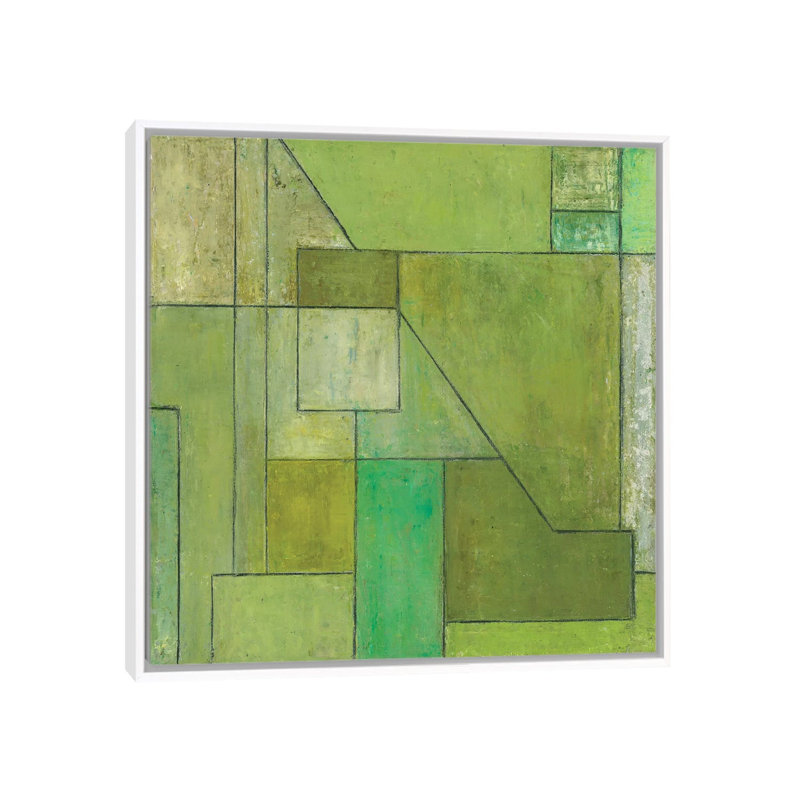 Green Light by Stephen Cimini - Painting on Canvas, White Framed, 45.72 cm H x 45.72 cm W