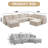 Rozyn Modern Minimalist Corduroy Module Combination Sofa with Comfort Cushions with USB Charging Ports-685714984