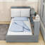 Lit plateforme tapissier 2 tiroirs avec tête de lit et tablettes Ruthia-509676393