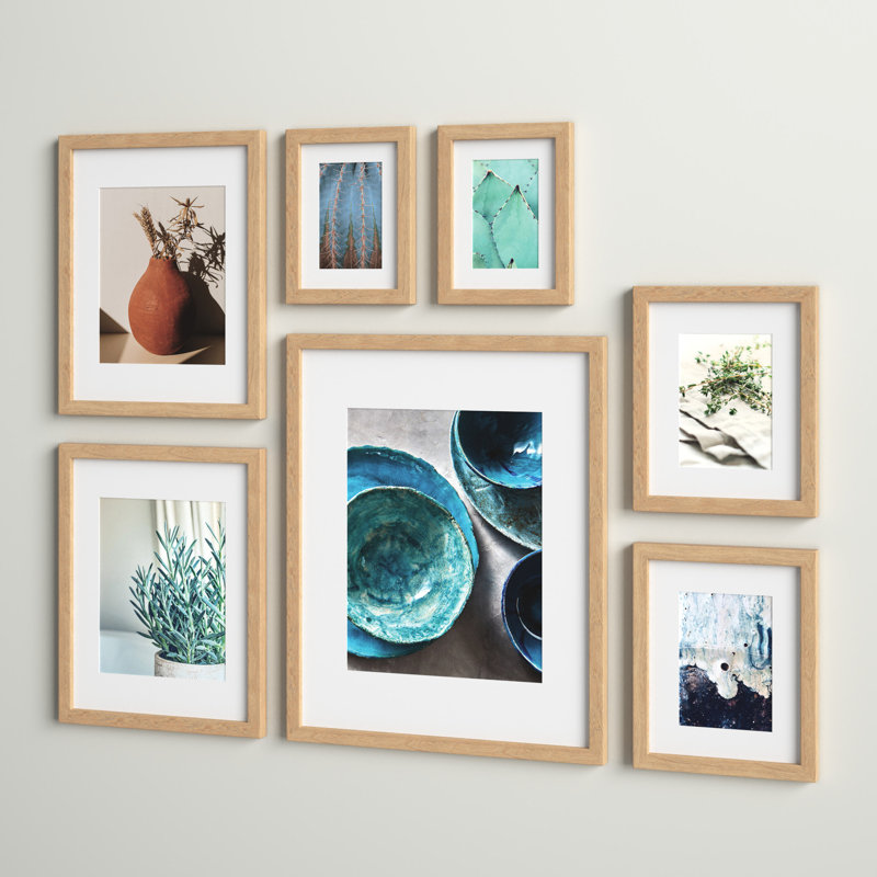Stefan Matte Picture Frame - Set of 7 with Mat, Gold