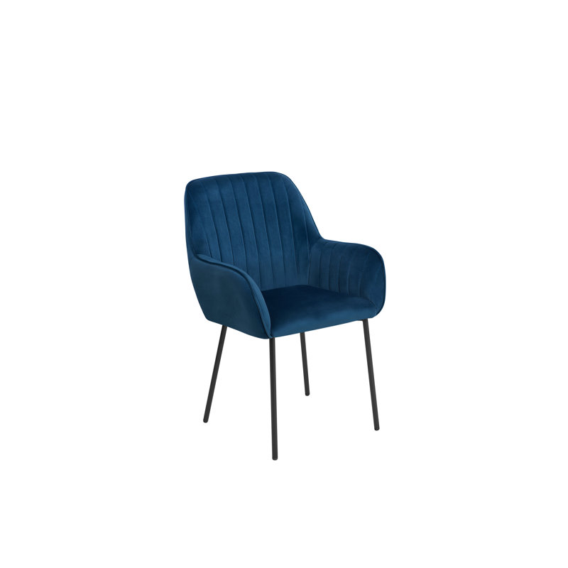 Leah 42cm H Velvet Upholstered Side Chair, Blue
