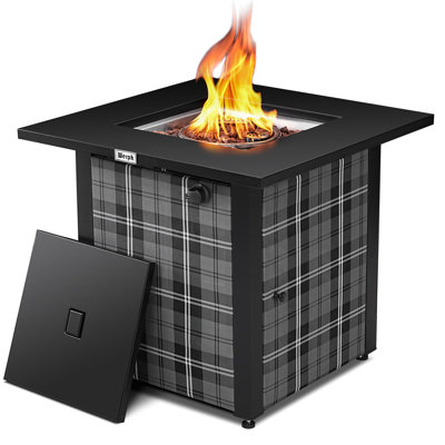 Werph 28" Propane Outdoor Patio Square Fire Pit Table, 50,000 BTU Fire Table, ETL Certified Gas Fire Pit Table