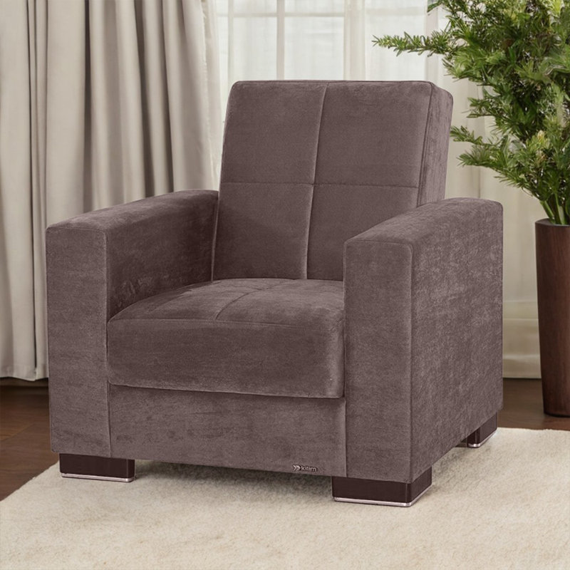 Dubai Sofa Chair, Brown Velvet