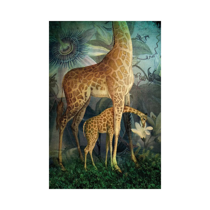 «Jungle Life» par Catrin Welz-Stein - reproduction, H 12 po x l 8 po x P 0,75 po, Toile tendue, Pas de tapis