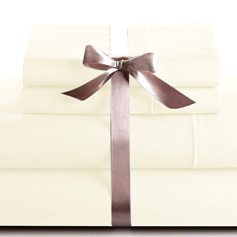 Ensemble de draps en microfibre percale, Simple, Crème
