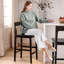 Solid Wood Counter Stool With Footrest-303303391