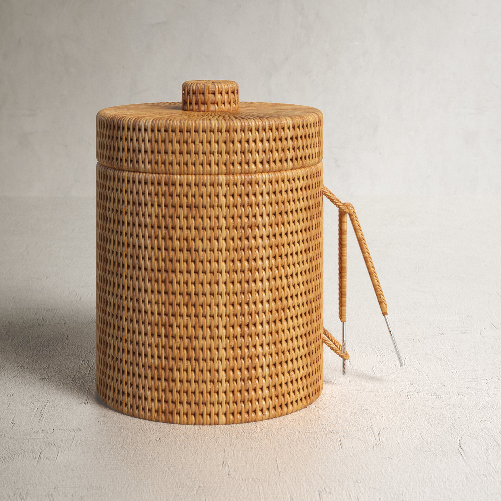 Wynwood Ice Bucket, 9" H x 9" W x 9" D, Honey Brown