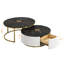 Table basse ronde emboîtable cannelée avec tiroir en or de 27,6 po seulement La table, sans chaises.-763320695-741303409